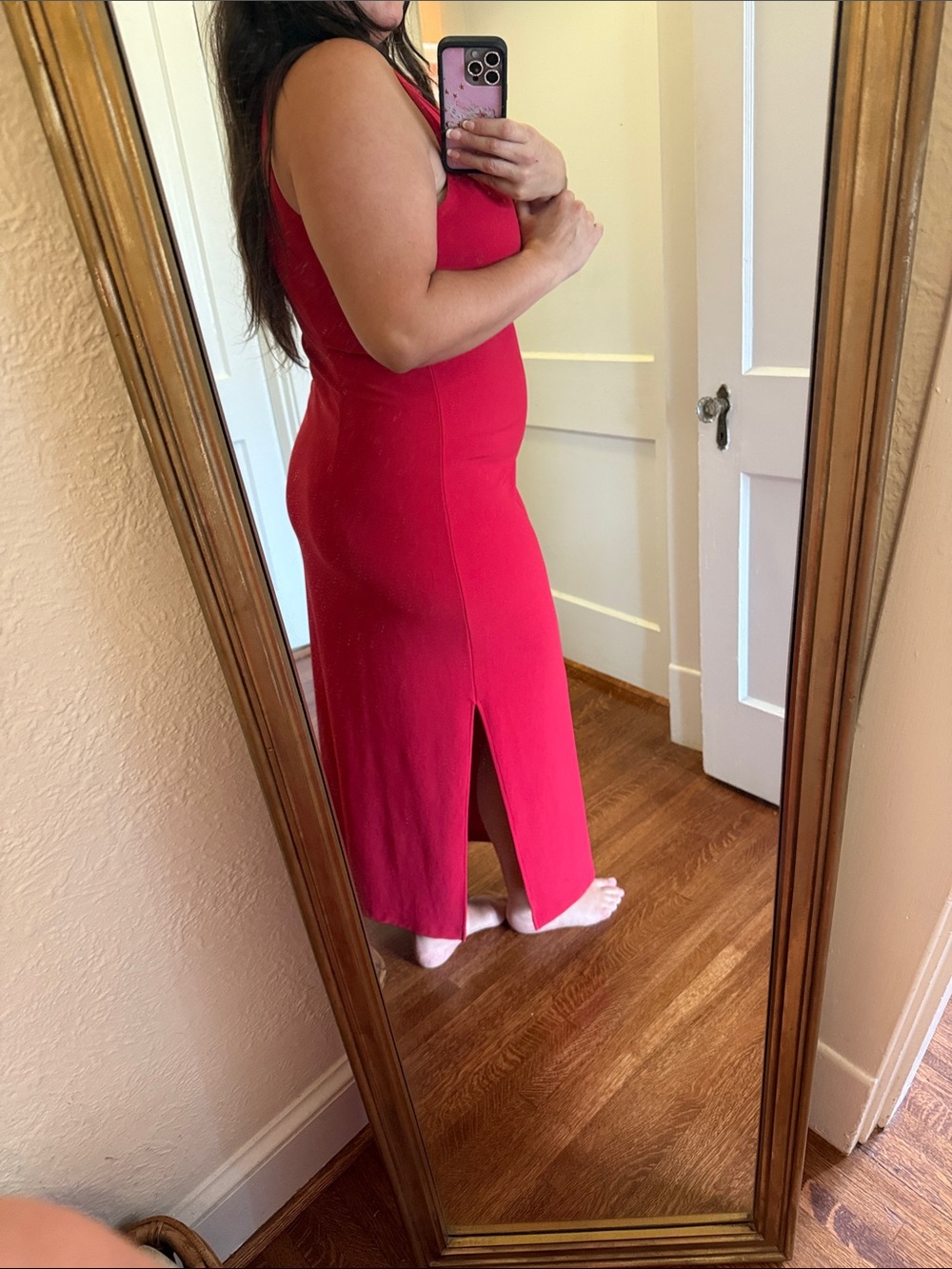 Boston Proper Red Sleeveless Maxi Dress